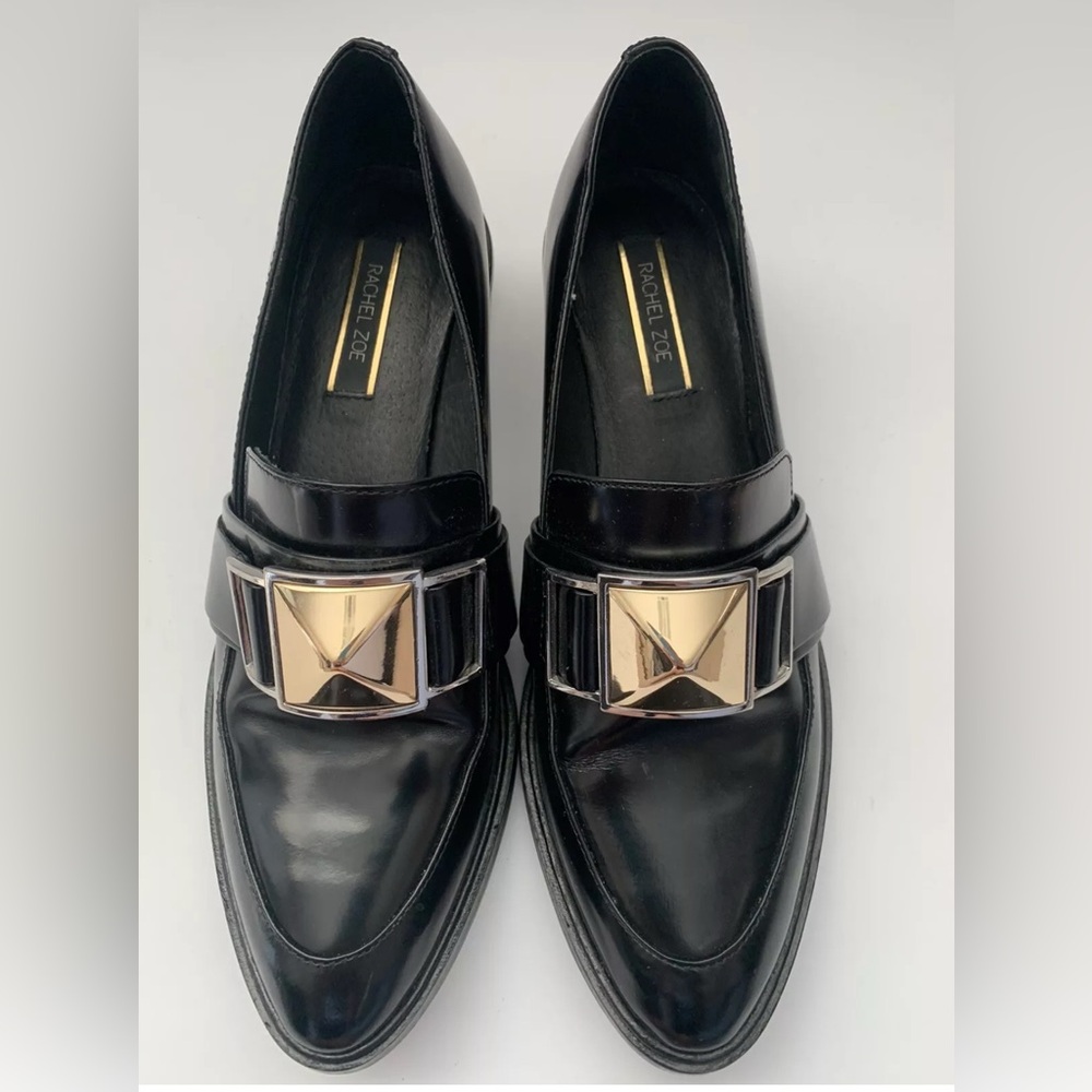 Rachel Zoe Black Patent Leather Slip-On Loafers Shoes Size 6